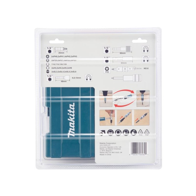 Zestaw bitów i nasadek 47 elementów Makita D-73461