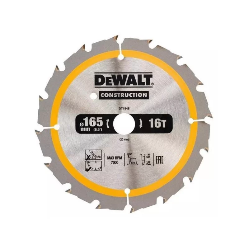 Piła tarczowa DEWALT DT1948 165x16zx20 z widią