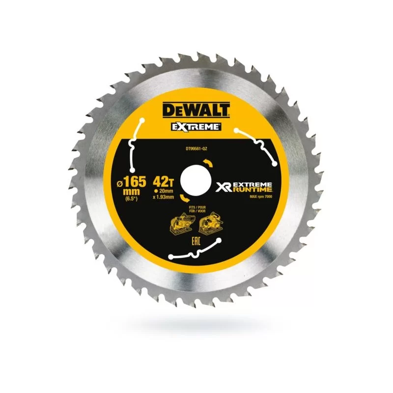 Piła tarczowa 165x42z x20 z widią FlexVolt DeWalt