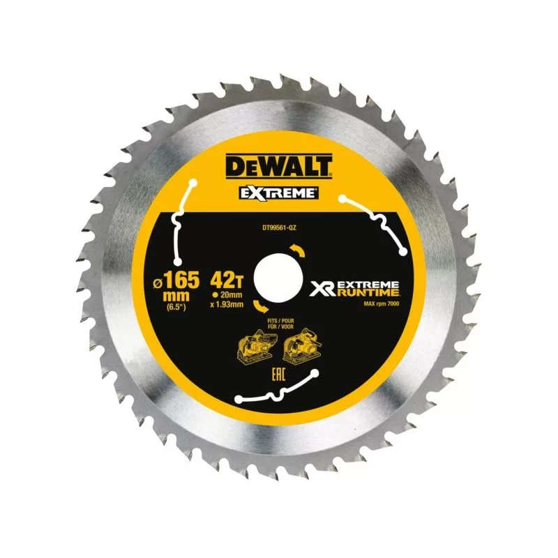 Piła tarczowa 165x42z x20 z widią FlexVolt DeWalt