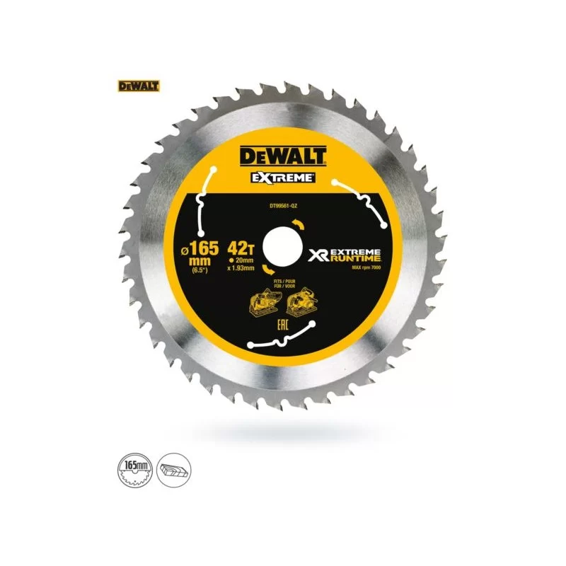 Piła tarczowa 165x42z x20 z widią FlexVolt DeWalt