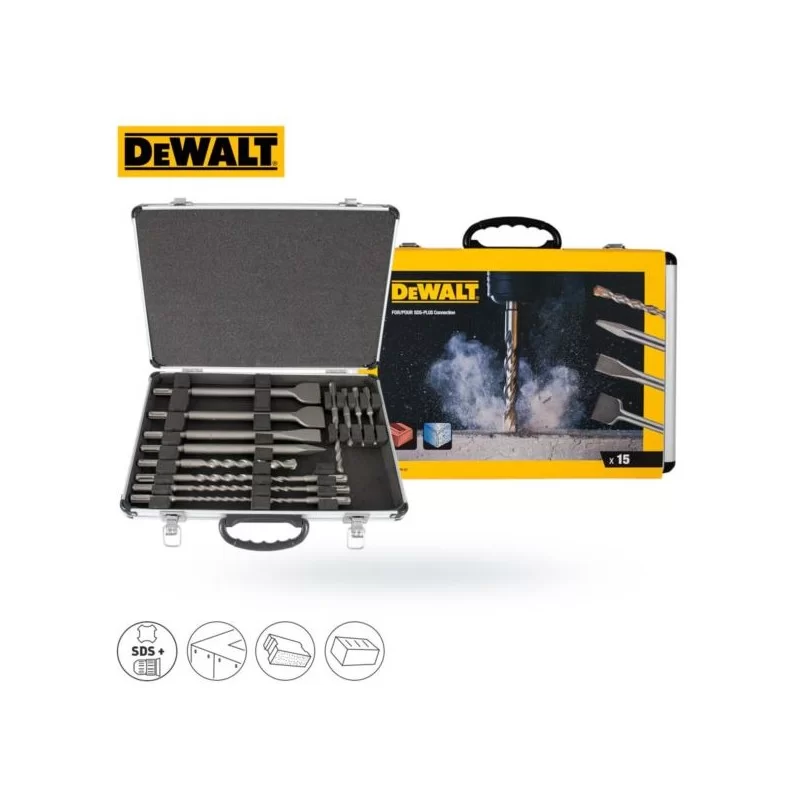 Zestaw 15 wierteł i dłut DEWALT DT9679 SDS+