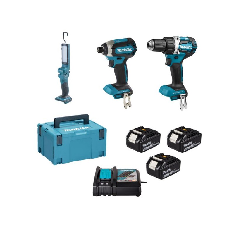 Zestaw COMBO Makita DLX3090TJ LXT 18V wkrętarka DDF484, zakrętarka DTD153, latarka DML801 + 3x5Ah walizka