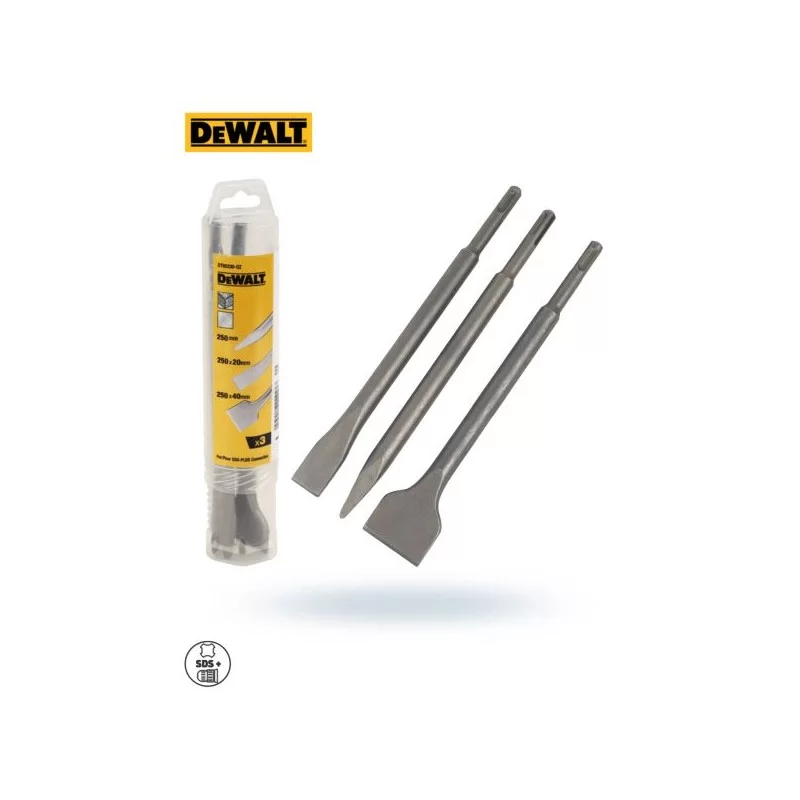 Dłuta DEWALT DT60330 SDS+ kpl. 3części L-250mm