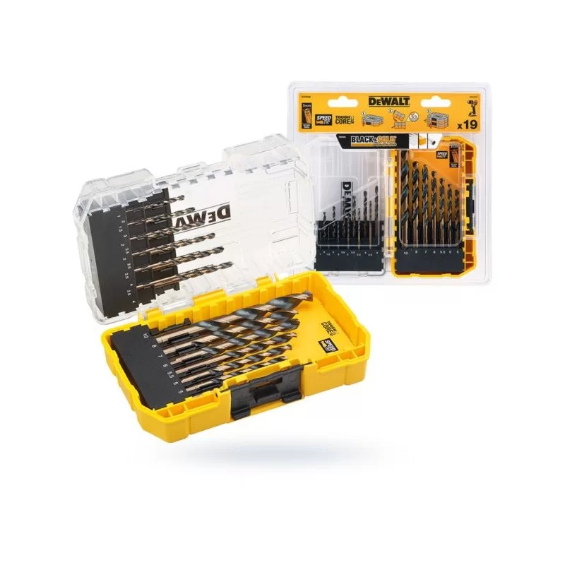 Zestaw wierteł do metalu 19szt BLACK&GOLD DeWALT
