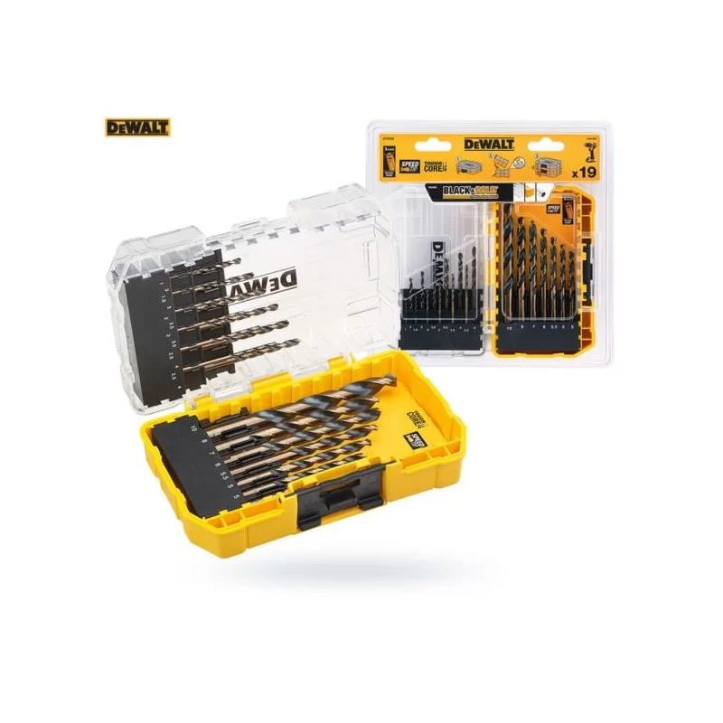 Zestaw wierteł do metalu 19szt BLACK&GOLD DeWALT