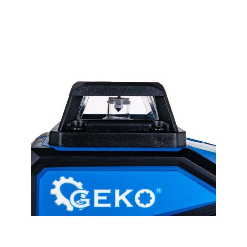 Laser krzyżowy GEKO G03307 zielony 40m 360° 4D 2x3,7V akcesoria torba