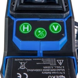 Laser krzyżowy GEKO G03307 zielony 40m 360° 4D 2x3,7V akcesoria torba