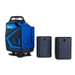 Laser krzyżowy GEKO G03307 zielony 40m 360° 4D 2x3,7V akcesoria torba