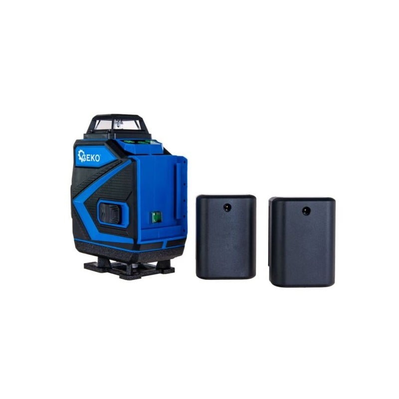 Laser krzyżowy GEKO G03307 zielony 40m 360° 4D 2x3,7V akcesoria torba