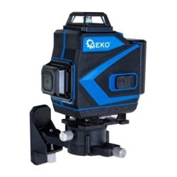 Laser krzyżowy GEKO G03307 zielony 40m 360° 4D 2x3,7V akcesoria torba