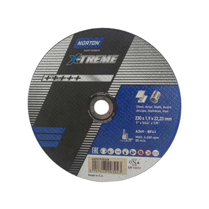 Tarcza do metalu INOX 230x1,9mm NORTON X-TREME