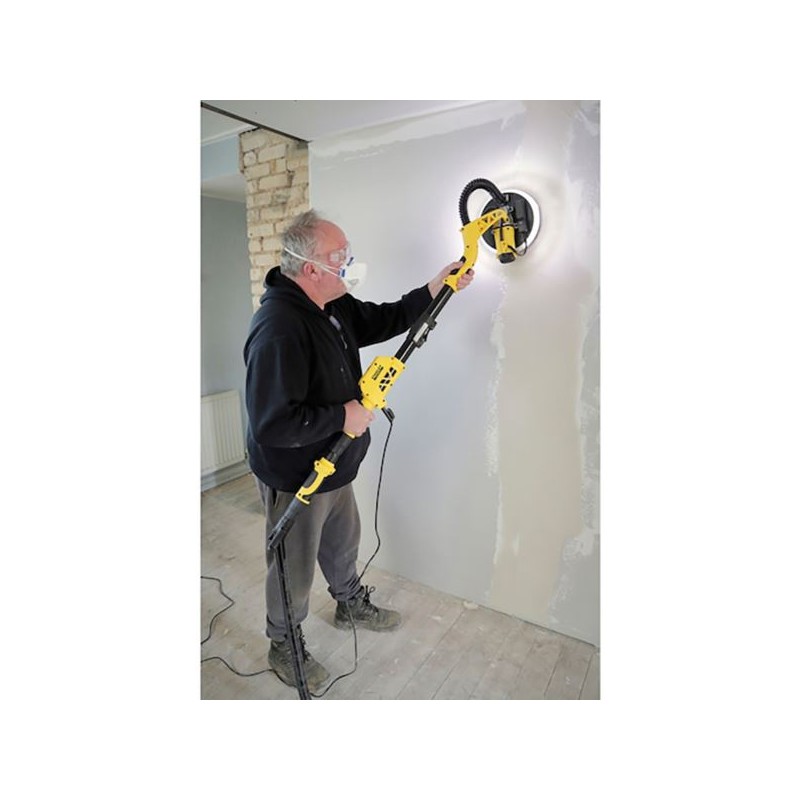 Szlifierka do gipsu ścian i sufitów Stanley FATMAX SFMEE500S 230V 750W 225mm zasięg 1,25-1,8m + zestaw 30 krążków z rzepem 225mm