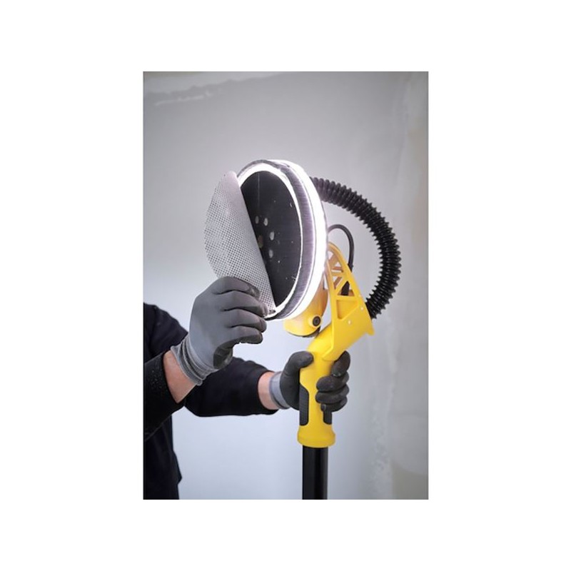 Szlifierka do gipsu ścian i sufitów Stanley FATMAX SFMEE500S 230V 750W 225mm zasięg 1,25-1,8m + zestaw 30 krążków z rzepem 225mm