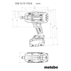 Klucz zakrętak udarowy Metabo 602402660 BL SSW 18V LTX 1750Nm 3/4’’ 2x5,2Ah walizka