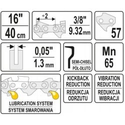Łańcuch tnący do pilarki 16" 3/8" 0,05" 57 Yato YT-84954