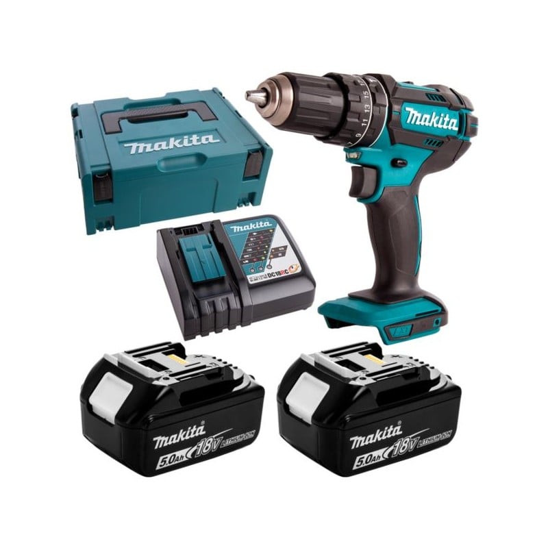 Wkrętarka udarowa Makita DHP482RTJ LXT 18V 2x5Ah 62Nm 2-biegi walizka