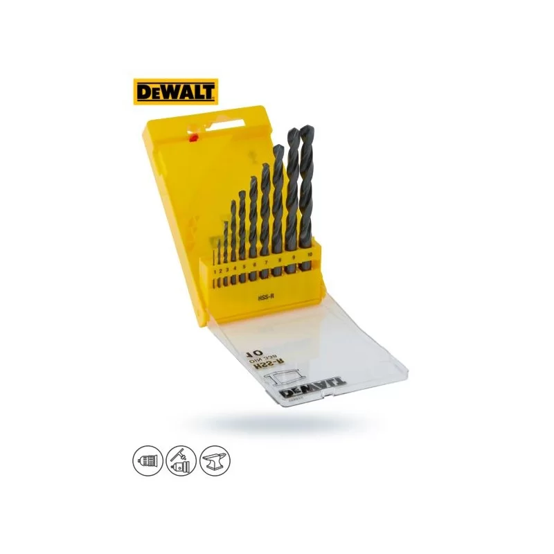 Zestaw 10 wierteł DEWALT DT5911 do metalu HSS-R