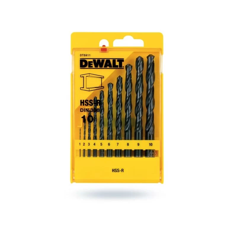 Zestaw 10 wierteł DEWALT DT5911 do metalu HSS-R