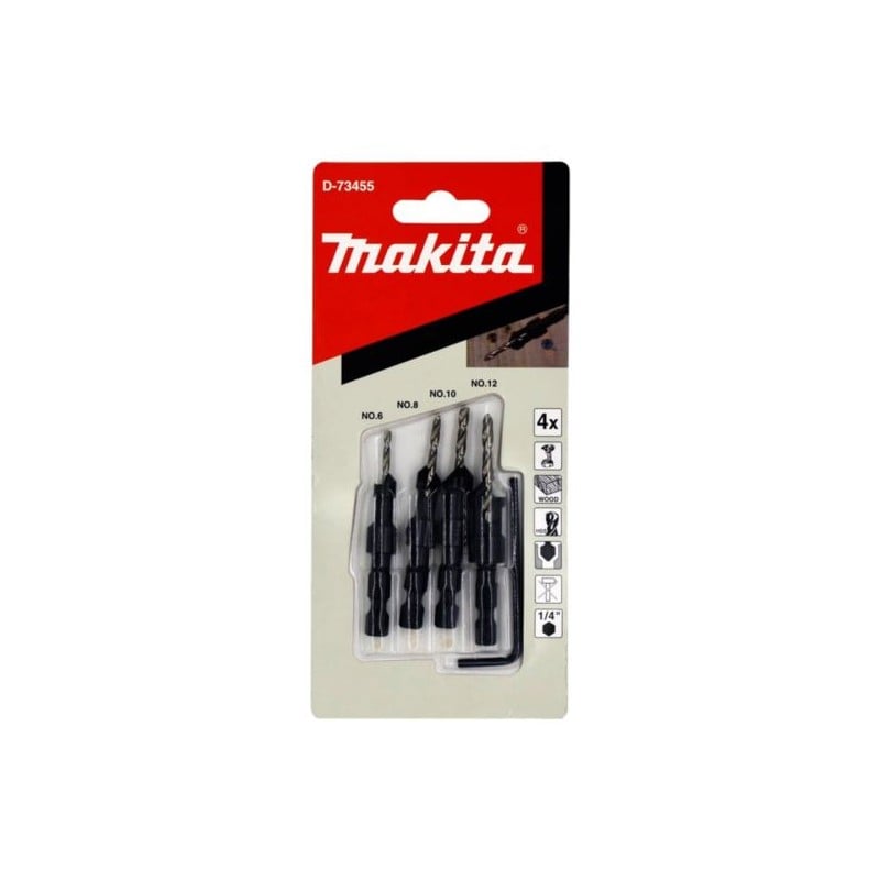Zestaw 4 wierteł-pogłębiaczy MAKITA D-73455