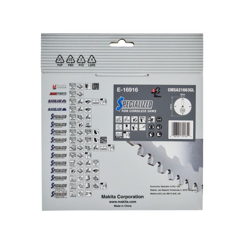 Tarcza 216x30mm do aluminium widia Makita E-16916