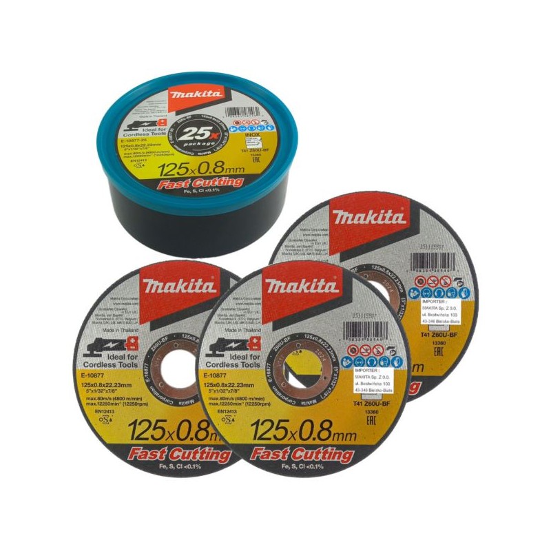 25x tarcz 125x0,8mm do metalu INOX Makita E-10877