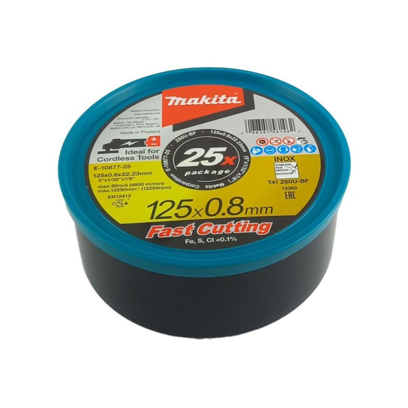 25x tarcz 125x0,8mm do metalu INOX Makita E-10877