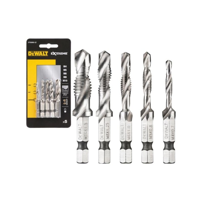 Zestaw 5 wierteł gwintujących M4-10 DeWALT DT50060
