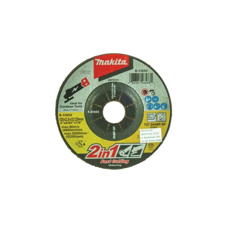 Tarcza do szlifowania i cięcia 125x2,2mm MAKITA