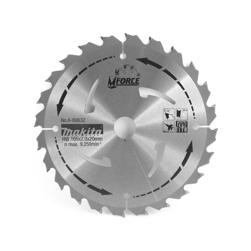 Piła tarczowa 165x24z x20 z widią MFORCE MAKITA
