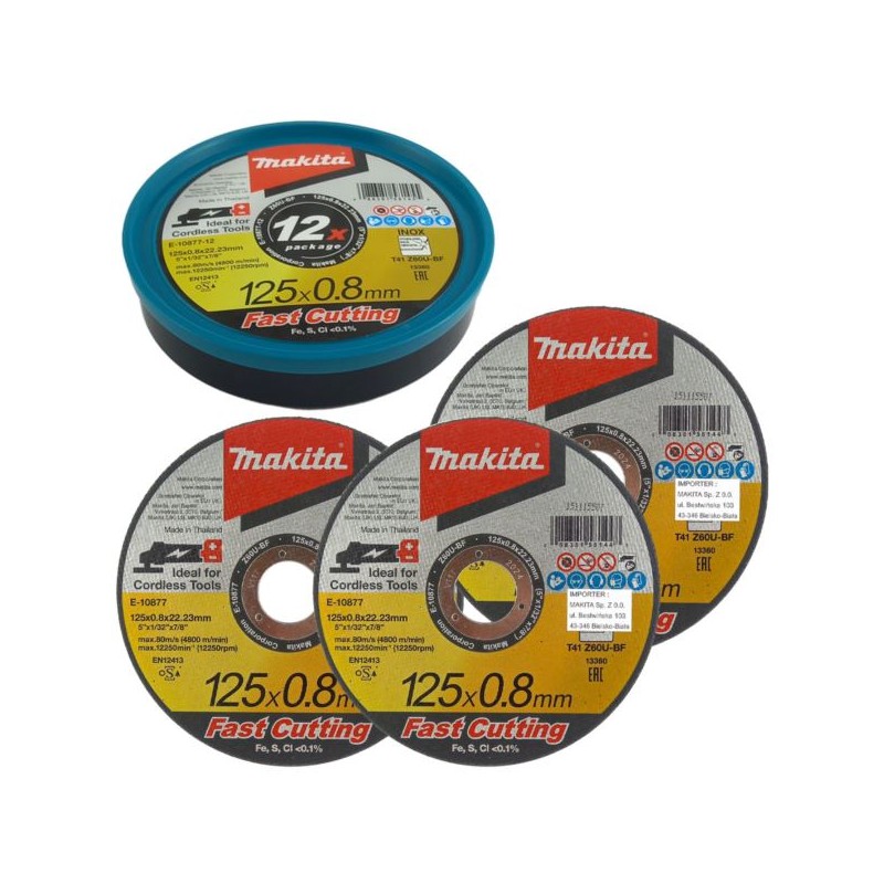 12x tarcz 125x0,8mm do metalu INOX Makita E-10877