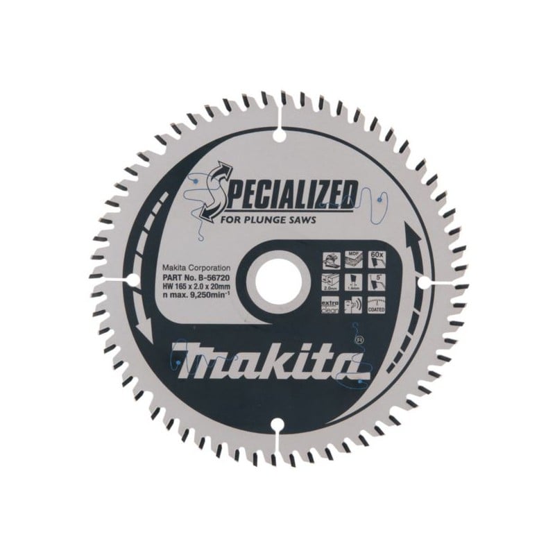 Tarcza do drewna 165x20 mm 60 zębów Makita B-56720