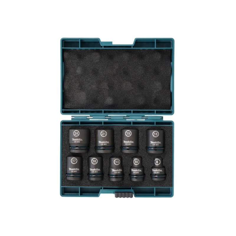 Zestaw nasadek udarowych Makita E-16564 sześciokątne 1/2’’ 8–24mm IMPACT BLACK 9 szt.