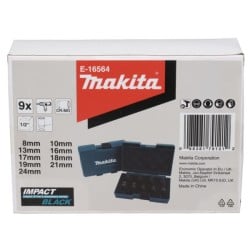 Zestaw nasadek udarowych Makita E-16564 sześciokątne 1/2’’ 8–24mm IMPACT BLACK 9 szt.