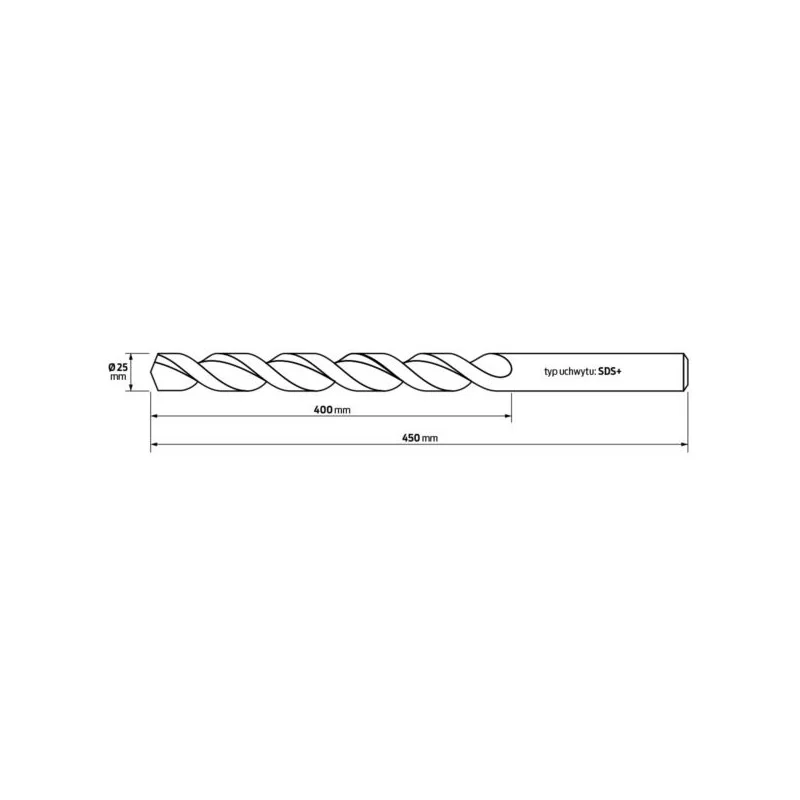 Wiertło Hikoki 783282 25x450 SDS+ 4ostr 4spir