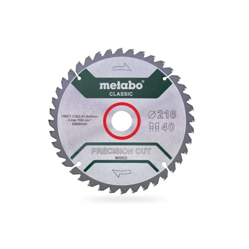 Piła tarczowa 216x40z x30 z widią Metabo