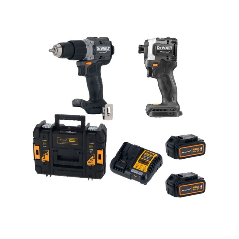 Zestaw COMBO DeWALT DCK200MM2T McLaren F1 wkrętarka DCD85M i zakrętarka DCF85M + 2x4Ah, ładowarka i walizka
