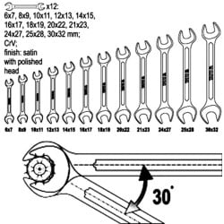 Klucze płaskie 6-32 12szt