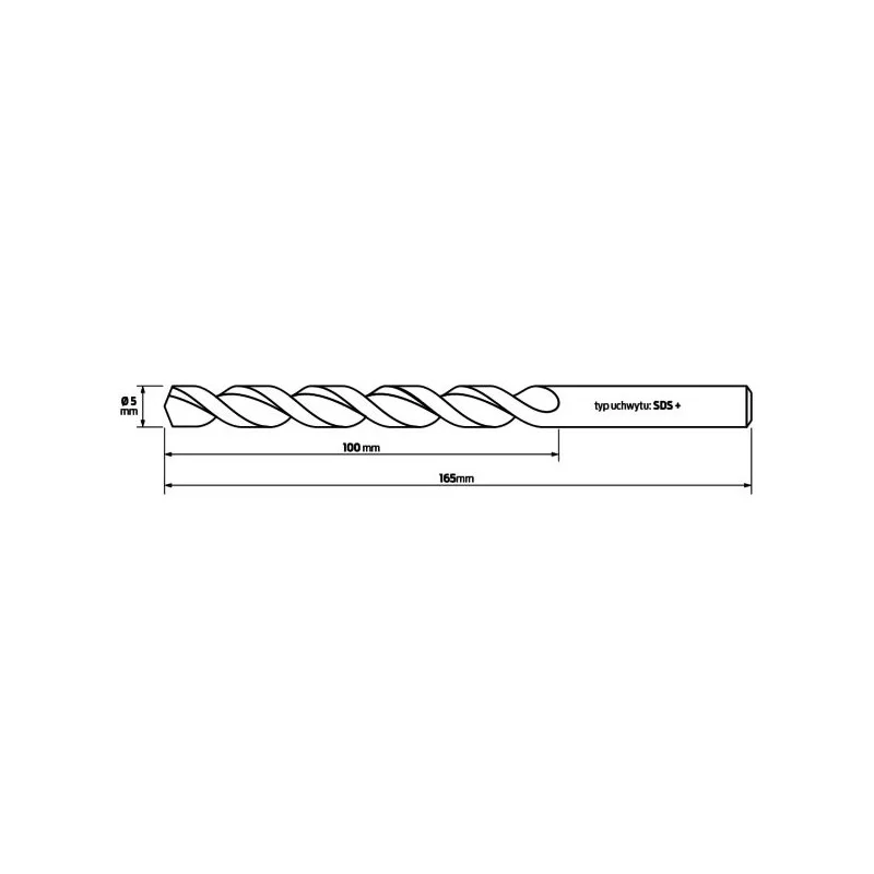 Wiertło Hikoki 783202 5x165 SDS+ 4ost 4spi beton