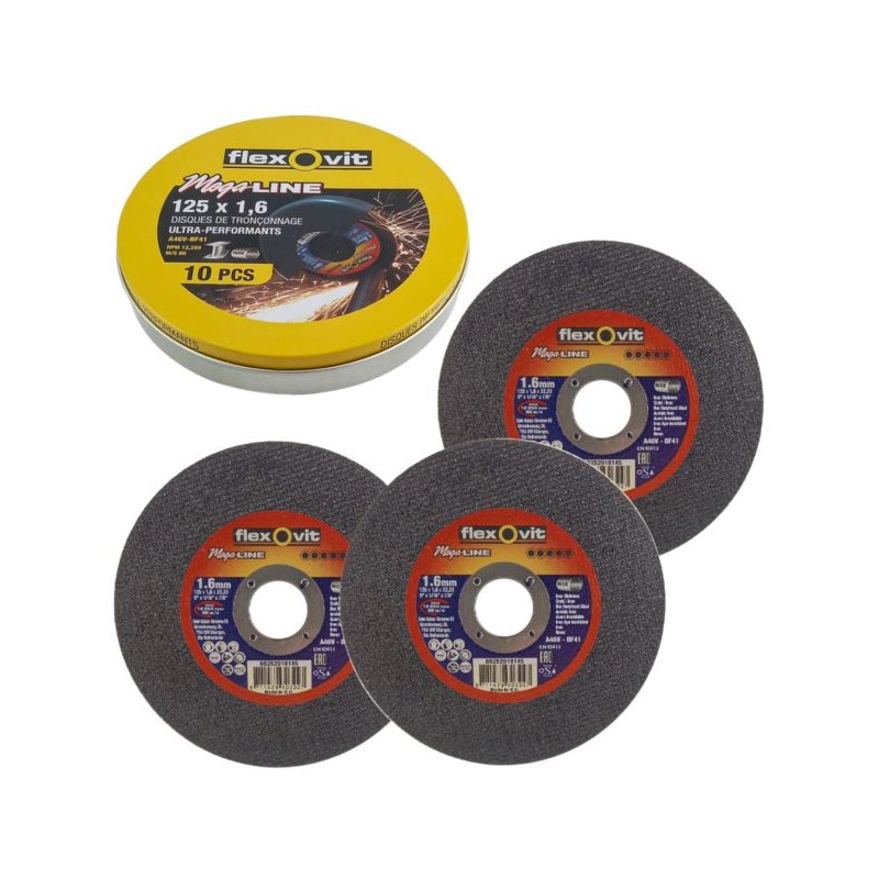 Zestaw 10 tarcz do metalu INOX 125x1,6mm Flexovit