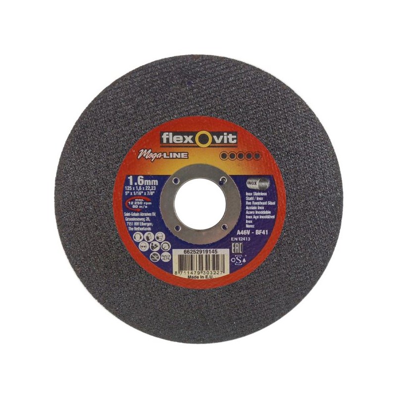Zestaw 10 tarcz do metalu INOX 125x1,6mm Flexovit