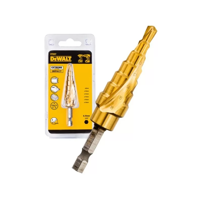 Wiertło stopniowe DeWALT DT5027 metal 6-18mm hex