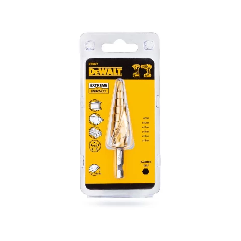 Wiertło stopniowe DeWALT DT5027 metal 6-18mm hex
