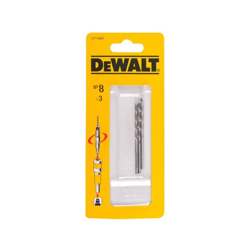 Wiertła obróć i pracuj Nr8 3 sztuki DeWALT DT7609