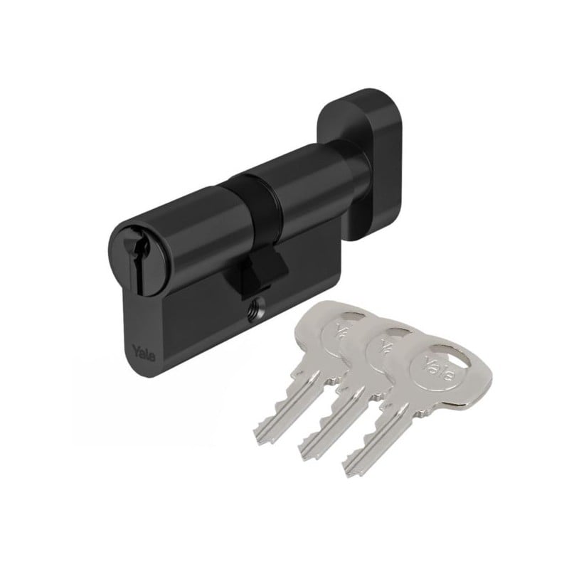 Wkładka z gałką do drzwi zamka 80G/40 czarna, Yale Assa Abloy