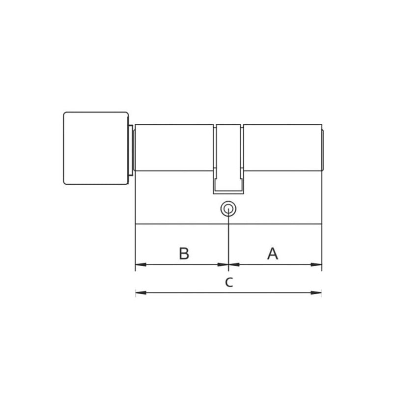 Wkładka z gałką do drzwi zamka 80G/40 czarna, Yale Assa Abloy