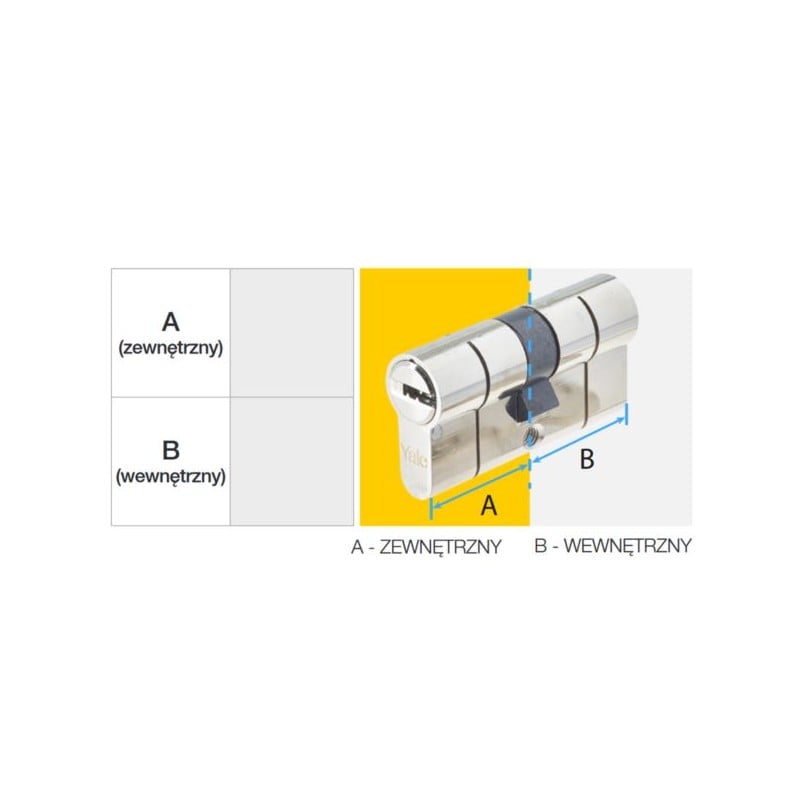 Wkładka z gałką do drzwi zamka 80G/40 czarna, Yale Assa Abloy