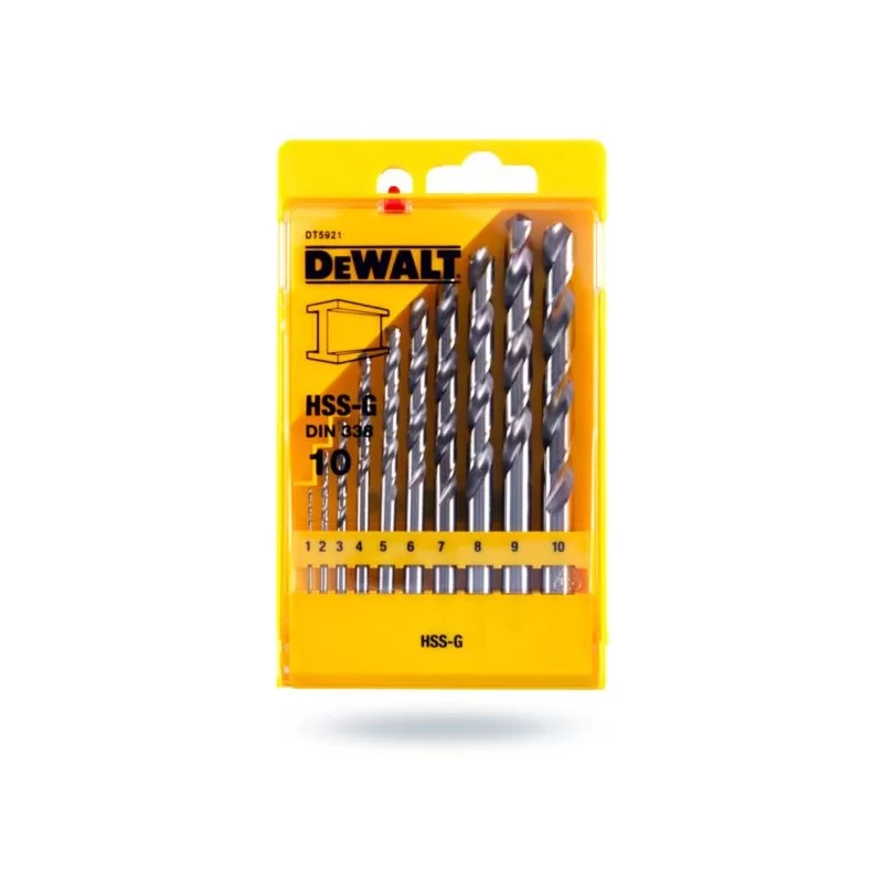 Zestaw 10 wierteł DEWALT DT5921 do metalu HSS-G