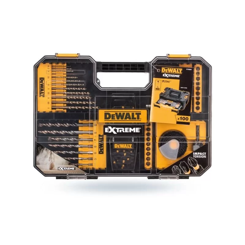 Zestaw 100 bitów wierteł nasadek DEWALT DT70620T