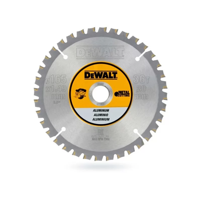 Tarcza 165x36T 20mm DEWALT DT1911 do aluminium